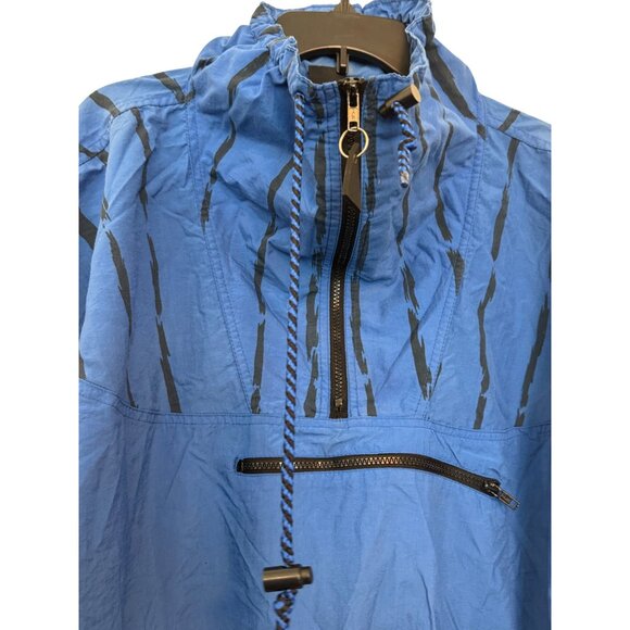 Vintage Sports Club Perth Pullover Windbreaker Jacket Mens XL Blue Black Nylon R - Picture 3 of 8